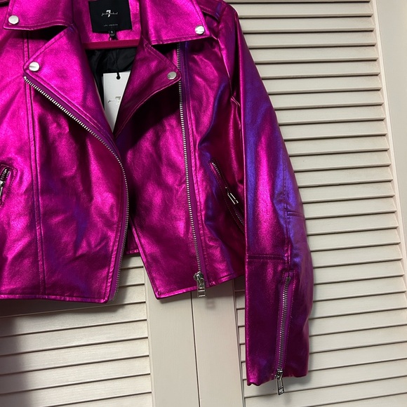 7 For All Mankind Metallic Pink Jacket - Picture 4 of 16